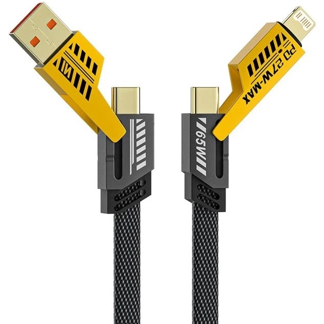 کابل شارژ 4 کاره Data Cable | کابل تبدیل سریع و مقاوم چندکاره | مناسب انواع گوشی | اقساط و ارسال سریع