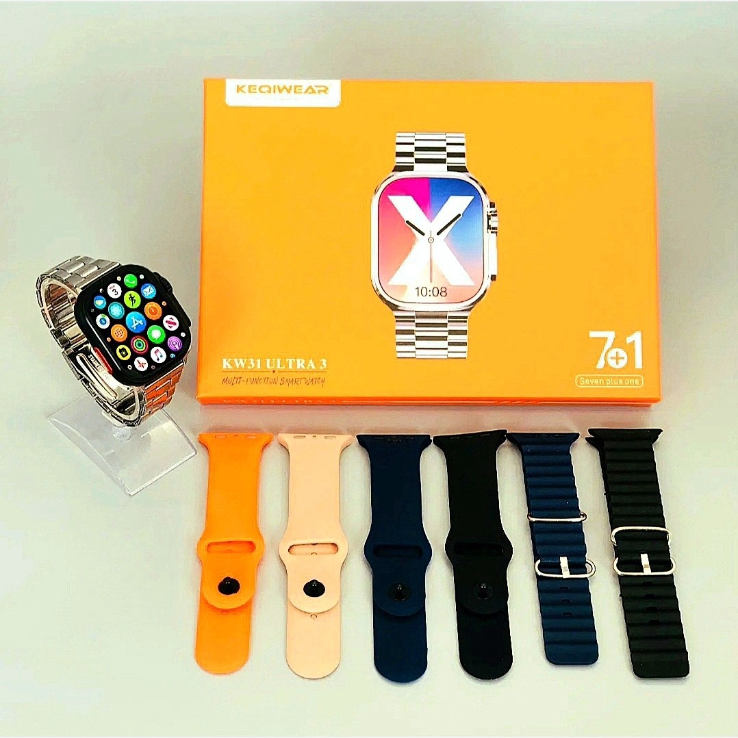 ساعت هوشمند KEQIWEAR KW31 Ultra3 هفت بند | بند فلزی | اسمارت واچ | خرید اقساطی | ارسال سریع