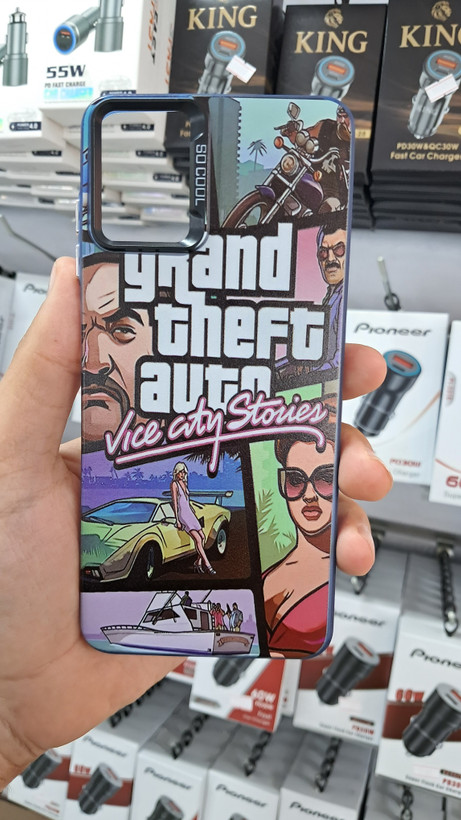 گارد سامسونگ A06 سوکول طرحدار | قاب مقاوم ضد ضربه طرح GTA، کافه، جیپ و مارلبرو