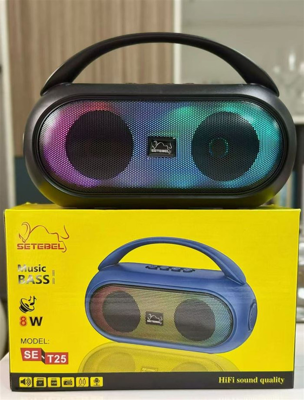 اسپیکر بلوتوثی قابل حمل Setebel مدل SE-T25 توان 8 وات بیسدار فلش و مموری خور