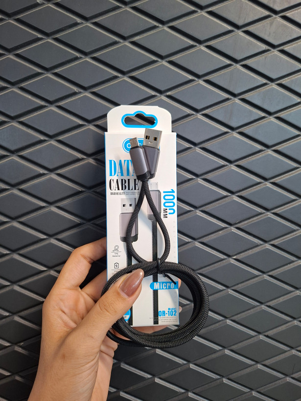 کابل میکرو USB فست شارژ 5A مدل OR_102 با روکش کنفی و کانکتور فلزی | شارژ سریع و انتقال دیتا/فروش اقساطی/ارسال سریع مشهد