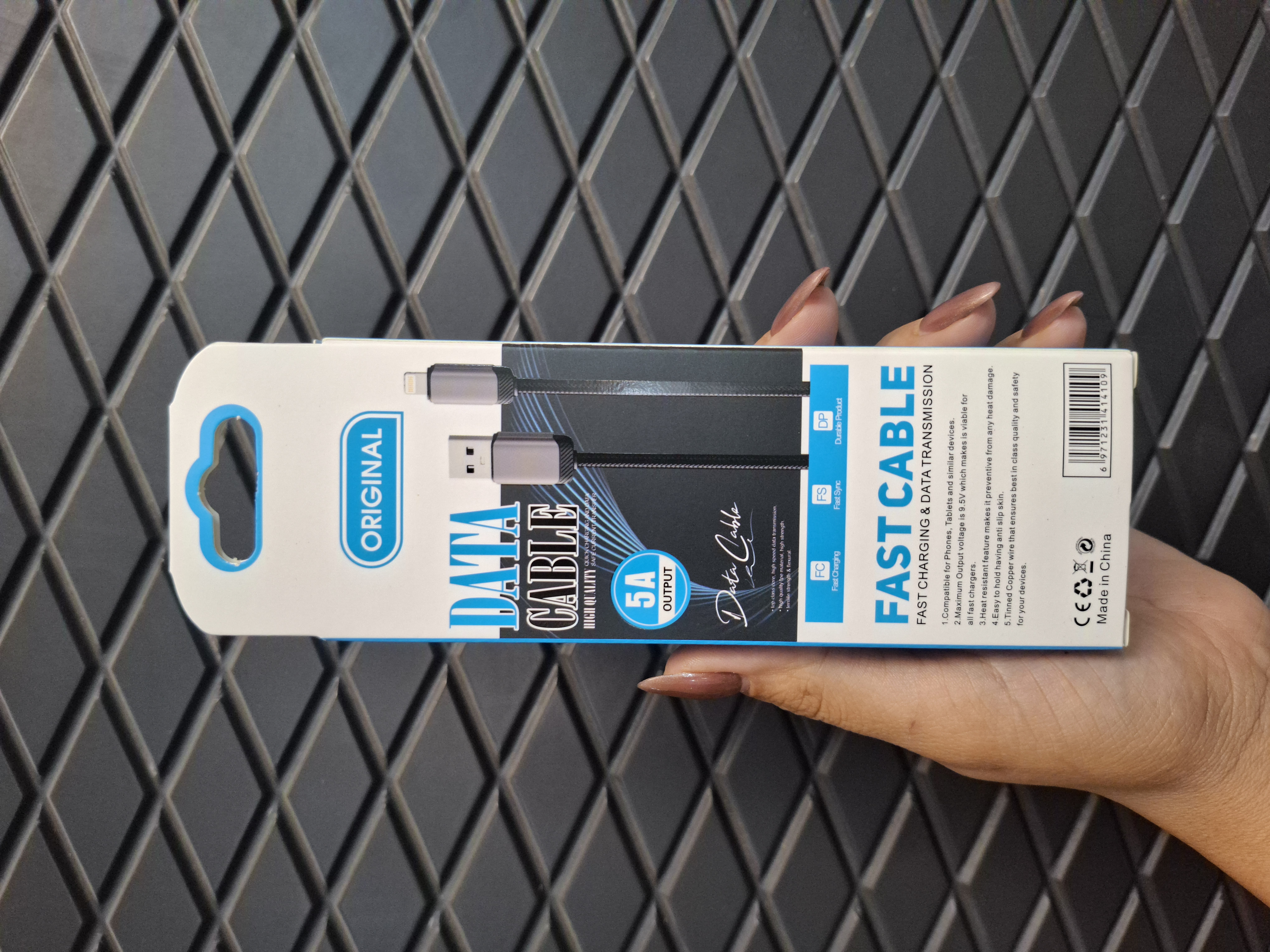 کابل USB به آیفون فست شارژ 5A مدل OR_102 با روکش کنفی و کانکتور فلزی | شارژ سریع و انتقال دیتا |ارسال سریع مشهد |فروش اقساطی