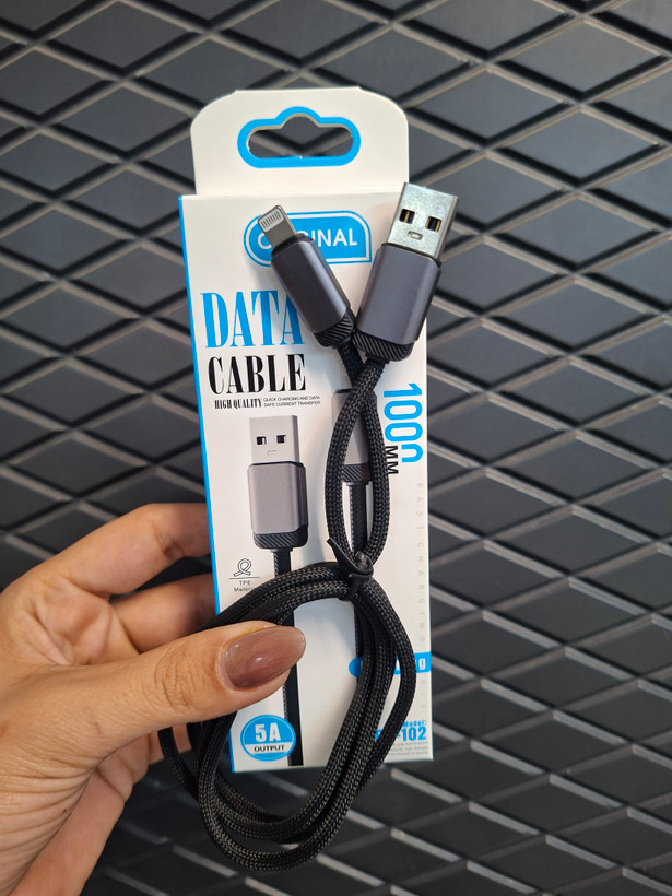 کابل USB به آیفون فست شارژ 5A مدل OR_102 با روکش کنفی و کانکتور فلزی | شارژ سریع و انتقال دیتا |ارسال سریع مشهد |فروش اقساطی