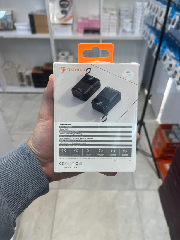 پاوربانک توربوسل TURBOCELL D583 ظرفیت 30000 میلیآمپر ساعت با شارژ سریع 22.5 وات
