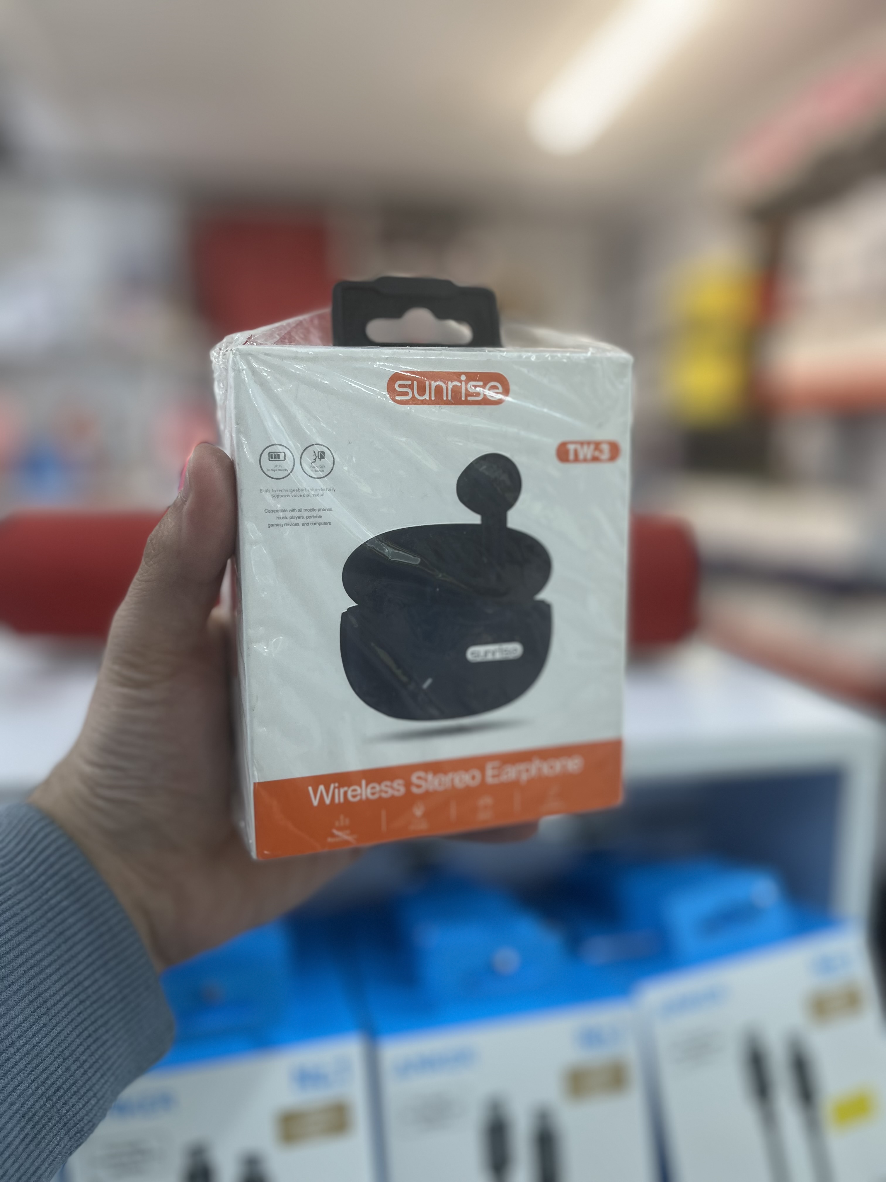 هندزفری بلوتوثی Sunrise TW3 مشکی مدل TWS با کیس شارژ