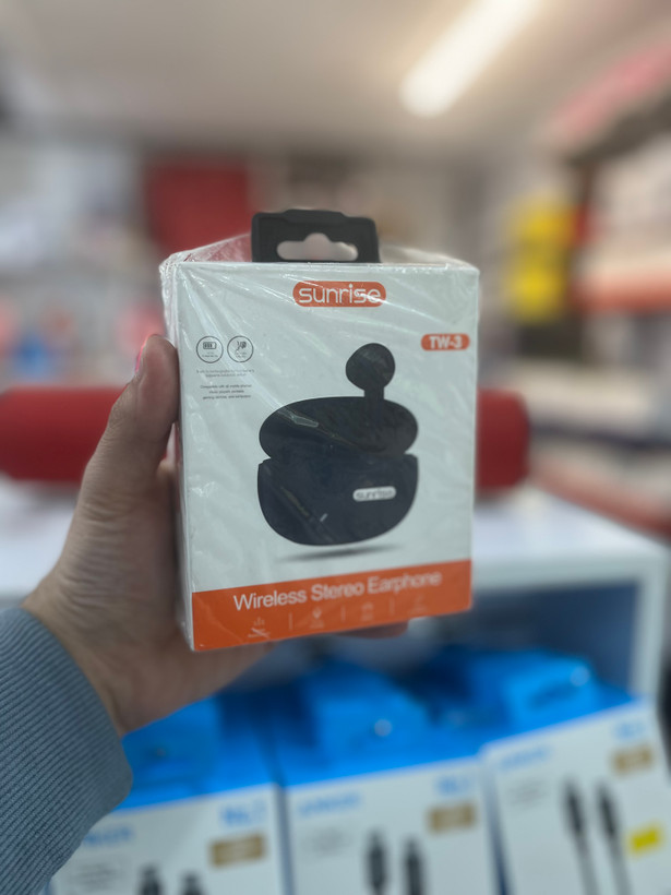 هندزفری بلوتوثی Sunrise TW3 مشکی مدل TWS با کیس شارژ