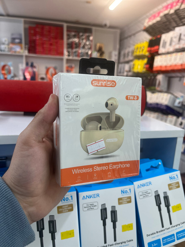 هندزفری بلوتوثی Sunrise TW3 مشکی مدل TWS با کیس شارژ