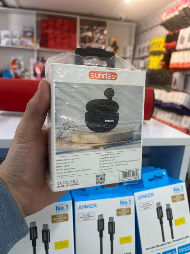 هندزفری بلوتوثی Sunrise TW3 مشکی مدل TWS با کیس شارژ
