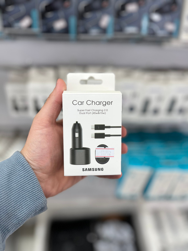 شارژر فندکی سامسونگ EP-L5300 توان 45 وات دو پورت USB-C و USB-A فست شارژ