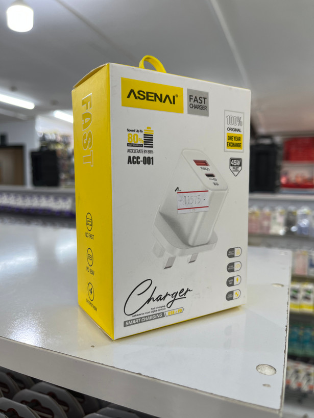 شارژر دیواری فست شارژ آسنای مدل ASENAI ACC001